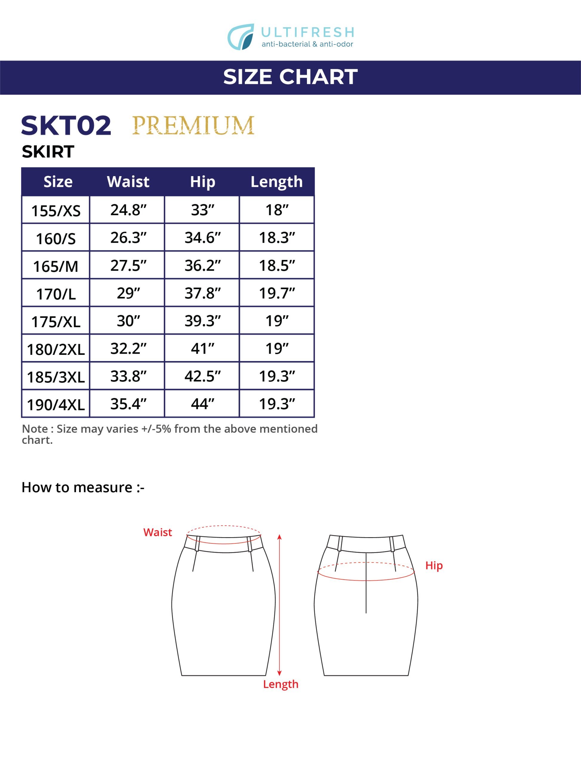 Ultifresh - SKT02 Corporate Skirt (Female)