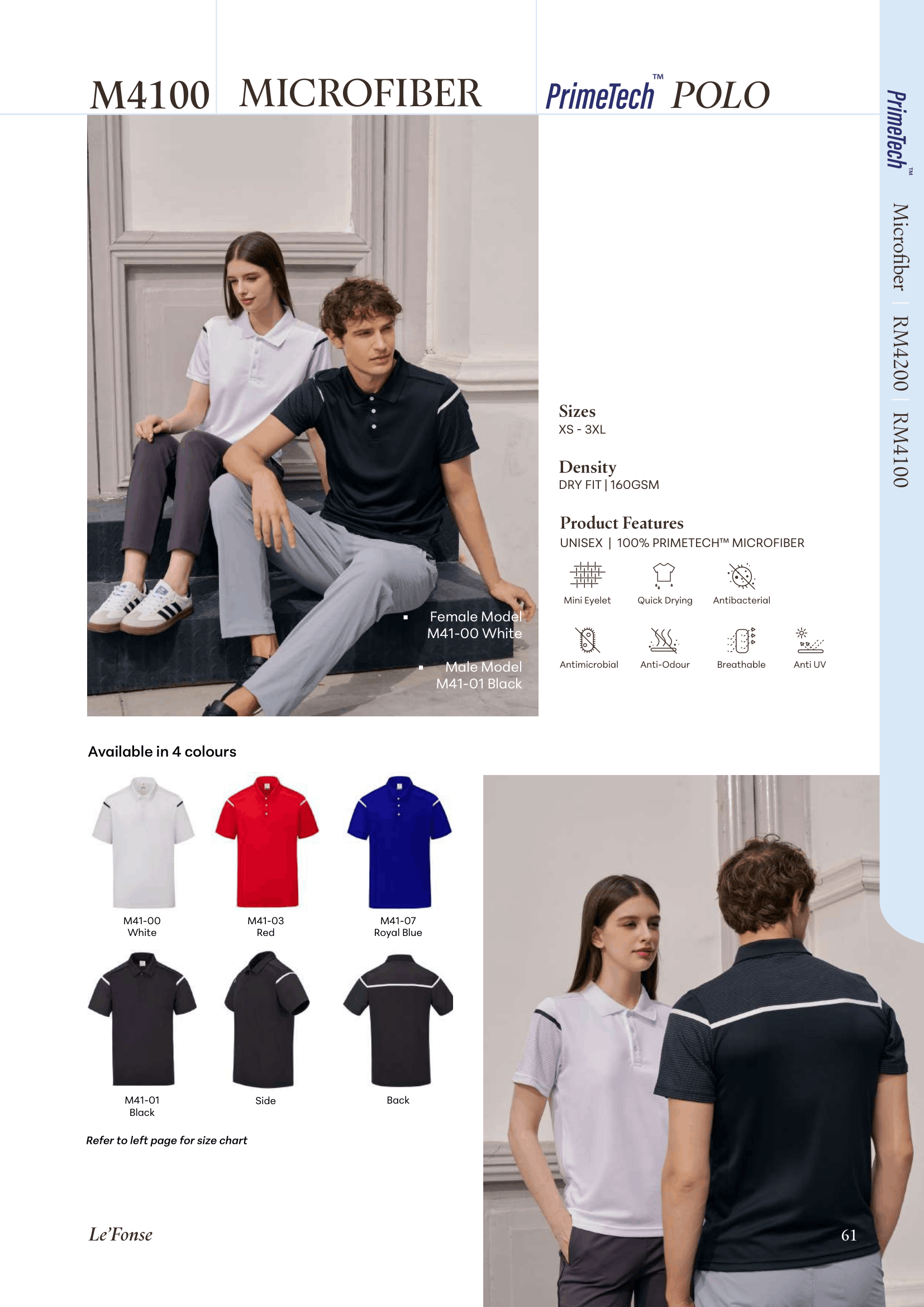 Le'fonse - M4100 Microfiber PrimeTech Polo